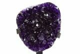 Deep Purple Amethyst Geode With Metal Stand - Uruguay #306940-1